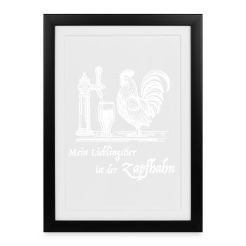 Mon animal préféré est le robinet – l’humour de la bière - Affiche encadrée (27 × 37 cm) - noir - Devant