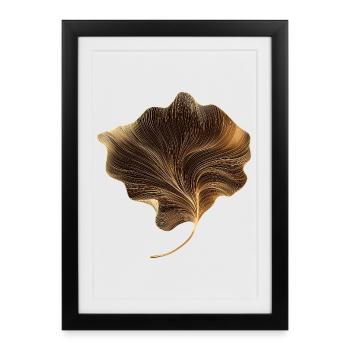 Feuille élégante - Affiche encadrée (27 × 37 cm) - noir - Devant