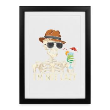 Skeletor avec boisson estivale - Affiche encadrée (27 × 37 cm) - noir - Devant