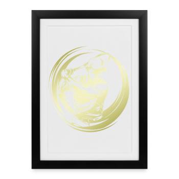 Silhouette de joueur de tennis - Affiche encadrée (27 × 37 cm) - noir - Devant