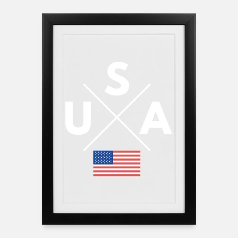 USA Cross Logo - Framed poster (27 × 37 cm) - black