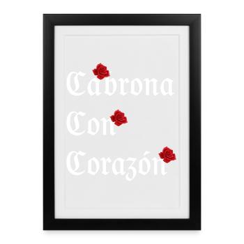 Rose Gothique Mexique - Affiche encadrée (27 × 37 cm) - noir - Devant