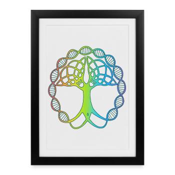 Strange multicolored tree - Framed poster (27 × 37 cm) - black - Front
