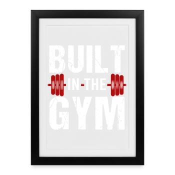 Bodybuilding Fitness Vintage Gym Athleten Workout - Gerahmtes Poster (27 × 37 cm) - Schwarz - Vorne