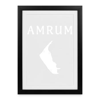 Amrum – deine deutsche Insel - Gerahmtes Poster (27 × 37 cm) - Schwarz - Vorne