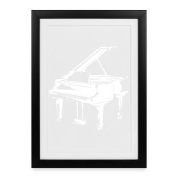 Croquis d’aile - Affiche encadrée (27 × 37 cm) - noir - Devant