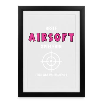 Best Airsoft Player Airsofter Airsoft Player - Framed poster (27 × 37 cm) - black - Front