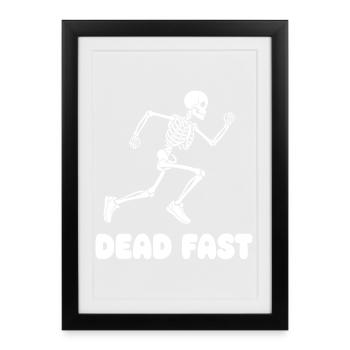 Sprint en skeleton très vite - Affiche encadrée (27 × 37 cm) - noir - Devant