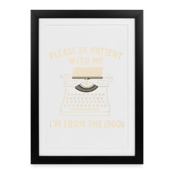 Drôle Rétro T-Shirt Cadeau des années 1900 Vintage - Affiche encadrée (27 × 37 cm) - noir - Devant