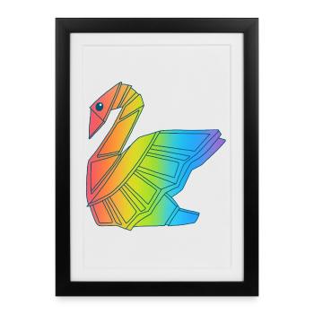 Rainbow Swan - Framed poster (27 × 37 cm) - black - Front