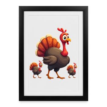 Bébé dinde de Thanksgiving - Affiche encadrée (27 × 37 cm) - noir - Devant