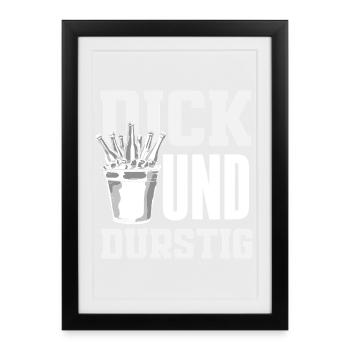 Drôle de cadeau de fête des pères papa bière - Affiche encadrée (27 × 37 cm) - noir - Devant