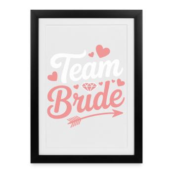 Team Bride Bridal Shower Heart Diamond - Framed poster (27 × 37 cm) - black - Front