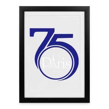 75 Paris - Affiche encadrée (27 × 37 cm) - noir - Devant