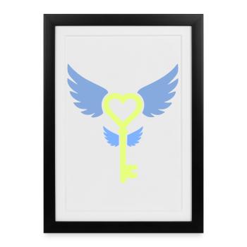 Key to the Heart | Love & Romance Symbol - Framed poster (27 × 37 cm) - black - Front