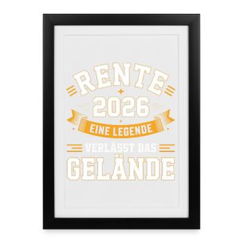 Pension 2026 Une légende quitte le site - Affiche encadrée (27 × 37 cm) - noir - Devant