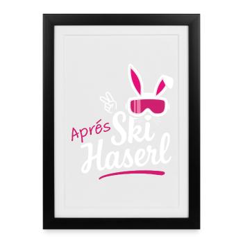 Après Ski Haserl Women's Outfit Party Hut Slope - Framed poster (27 × 37 cm) - black - Front