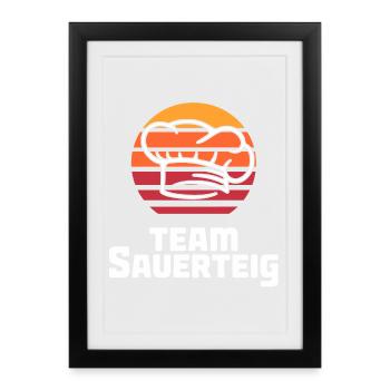 Logo de l’équipe Souris Soleil Puissant - Affiche encadrée (27 × 37 cm) - noir - Devant