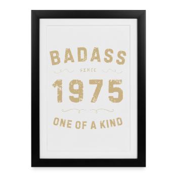 Badass 1975 : Style rétro unique - Affiche encadrée (27 × 37 cm) - noir - Devant