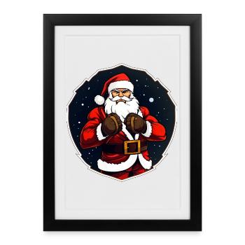 Christmas Fighter - Framed poster (27 × 37 cm) - black - Front