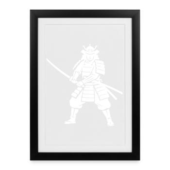 Samurai Warrior Vintage Grunge Vector - Framed poster (27 × 37 cm) - black - Front