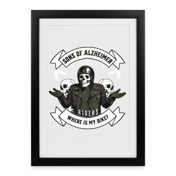 Sons of Alzheimer Where is my bike? Shrug Skeleton - Framed poster (27 × 37 cm) - black - Front