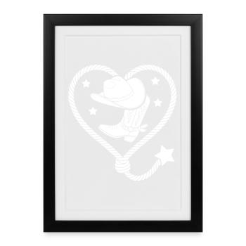 Heart Lasso Line Dance Stetson - Framed poster (27 × 37 cm) - black - Front