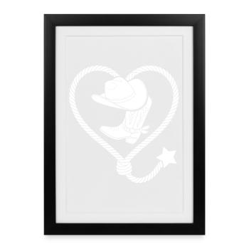 Heart Lasso Line Dance Stetson - Framed poster (27 × 37 cm) - black - Front
