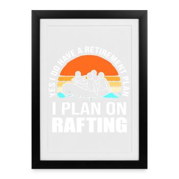 Kayak en bateau à aubes Kayak Rafting - Affiche encadrée (27 × 37 cm) - noir - Devant