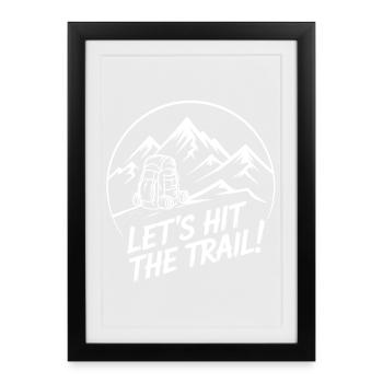 Allons sur la piste – Aventure en montagne - Affiche encadrée (27 × 37 cm) - noir - Devant
