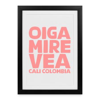 Oiga, Mire, Vea en rose - Affiche encadrée (27 × 37 cm) - noir - Devant