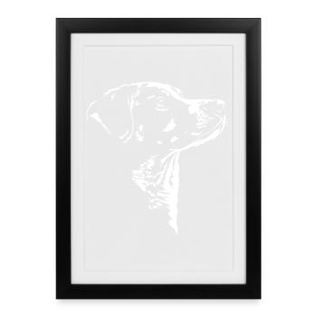 Chiens de montagne d’Appenzeller Silhouette des chiens Wilsigns - Affiche encadrée (27 × 37 cm) - noir - Devant