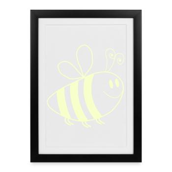 Motif des abeilles souriantes - Affiche encadrée (27 × 37 cm) - noir - Devant