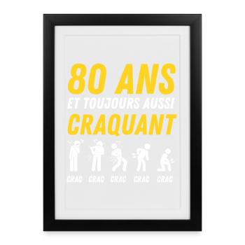 80 Years Vintage Jubiläumshumor - Gerahmtes Poster (27 × 37 cm) - Schwarz - Vorne