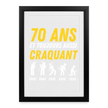 70 Jahre Jubiläums-Humor - Gerahmtes Poster (27 × 37 cm) - Schwarz - Vorne