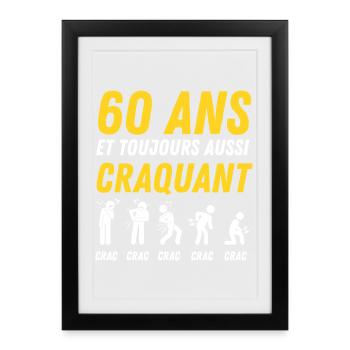 60 Jahre Vintage Jubiläums-Humor - Gerahmtes Poster (27 × 37 cm) - Schwarz - Vorne