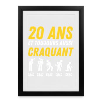 20 Jahre Jubiläums-Humor - Gerahmtes Poster (27 × 37 cm) - Schwarz - Vorne