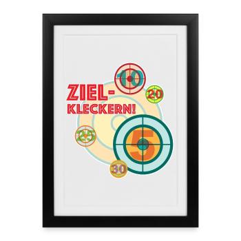 Target spilling - because something always goes wrong - Framed poster (27 × 37 cm) - black - Front