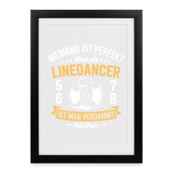 Danse en ligne country western - Affiche encadrée (27 × 37 cm) - noir - Devant