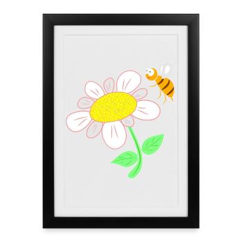 Bee that flies to flower - Framed poster (27 × 37 cm) - black - Front