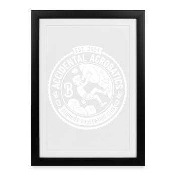 Bouldering Beginner Club Emblem - Framed poster (27 × 37 cm) - black - Front