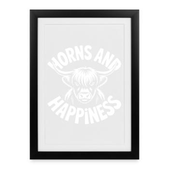 Vache des Highlands / Bœuf des Highlands – J’adore les Highlands - Affiche encadrée (27 × 37 cm) - noir - Devant