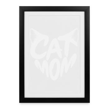 Cat Mom Cat Mom with Cat Ears Design - Framed poster (27 × 37 cm) - black - Front
