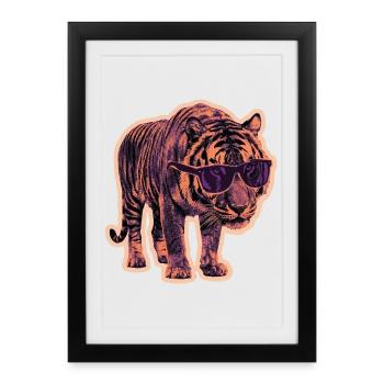 Tiger Sunglasses Risography - Framed poster (27 × 37 cm) - black - Front