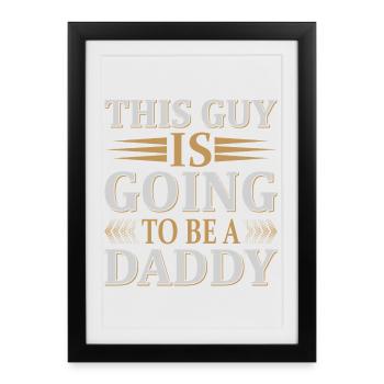 Annonce du futur papa - Affiche encadrée (27 × 37 cm) - noir - Devant