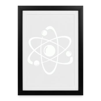 Atomic Model Line Art - Framed poster (27 × 37 cm) - black - Front