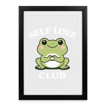 Self Love Frog Shirt Cute Motivation - Framed poster (27 × 37 cm) - black - Front