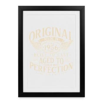 1956 Vintage Birthday Vintage Retro Gift - Framed poster (27 × 37 cm) - black - Front