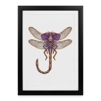 Cool Dragonfly - Affiche encadrée (27 × 37 cm) - noir - Devant