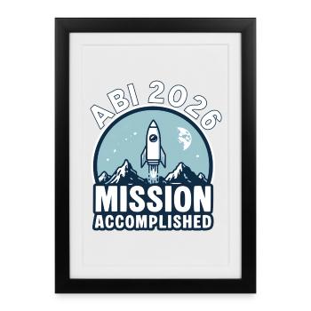 Abi 2026 - Mission accomplie - Affiche encadrée (27 × 37 cm) - noir - Devant